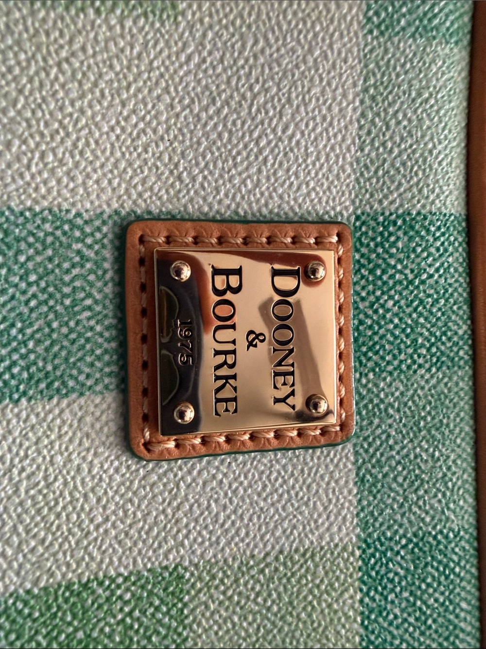Dooney & Bourke Green Gingham Leather-Trim Crossbody Bag - Picture 3 of 6